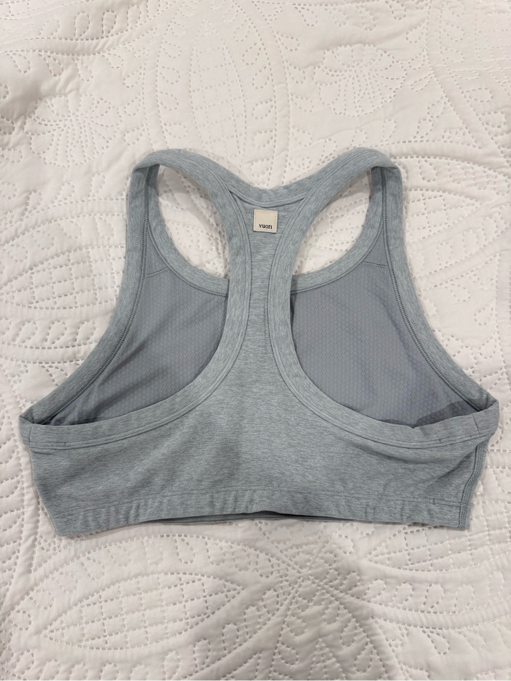 Vuori Light Gray Racerback Sports Bra